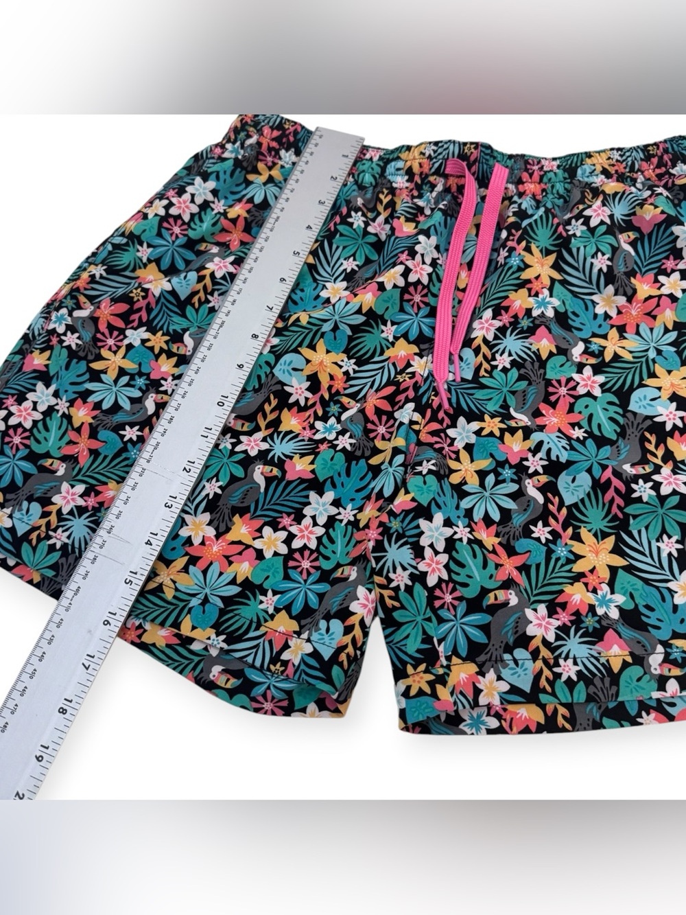 Chubbies Swim Trunks Mens Large Tropical Parrot Elastic Waist Vacation Shorts - Picture 9 of 11